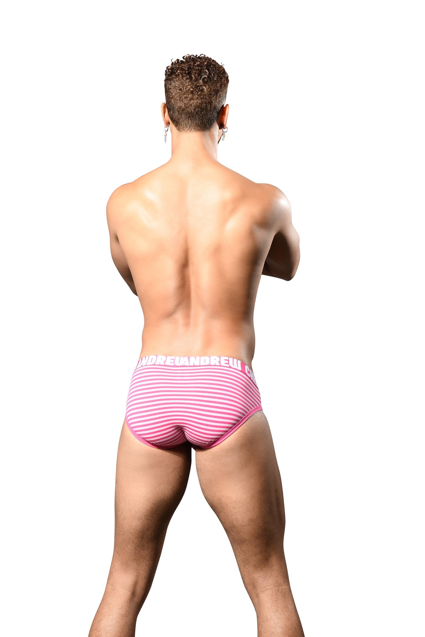 Andrew Christian: Ultra Pink Stripe Brief With Almost Naked